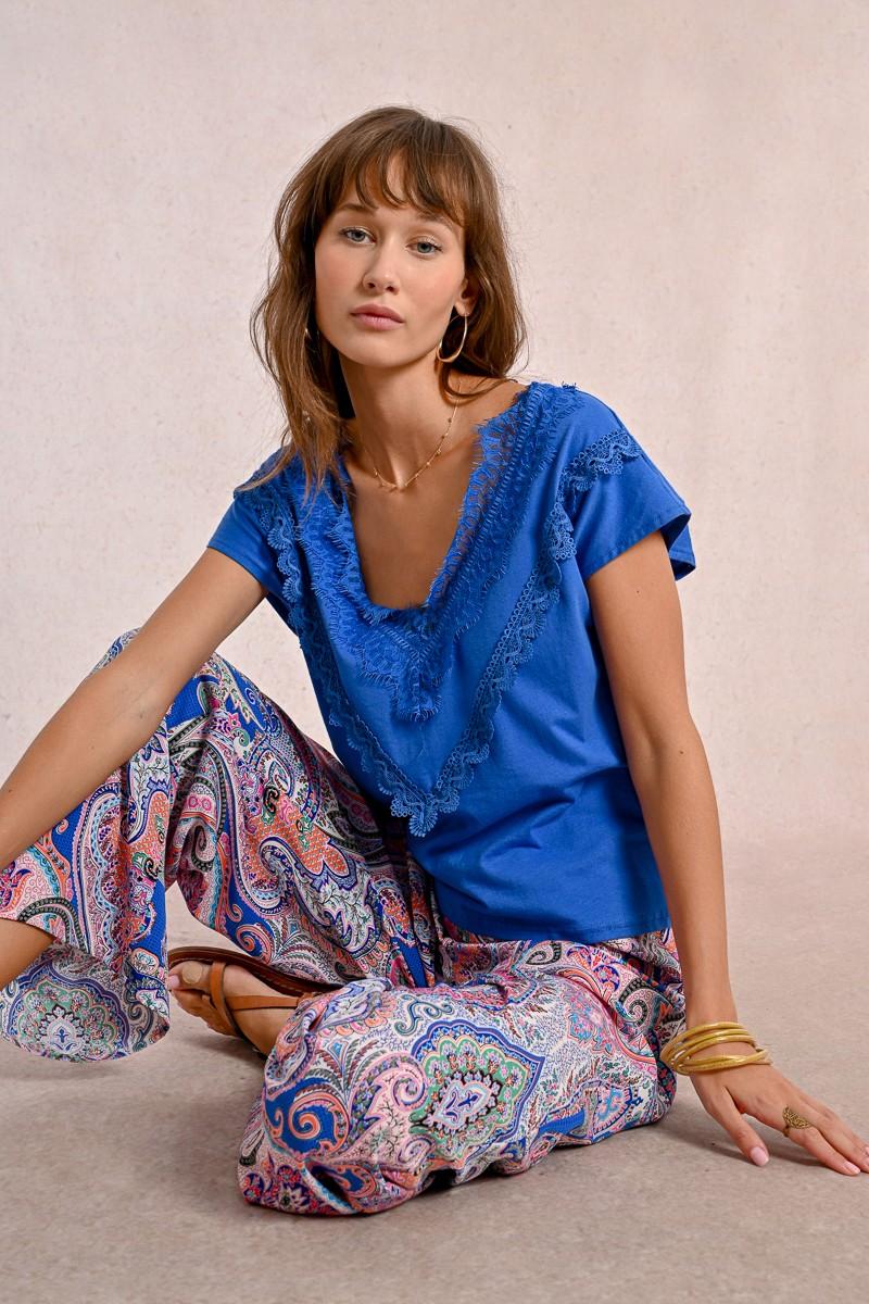 Molly Bracken T-shirt Ajusté Avec Détail Dentelle