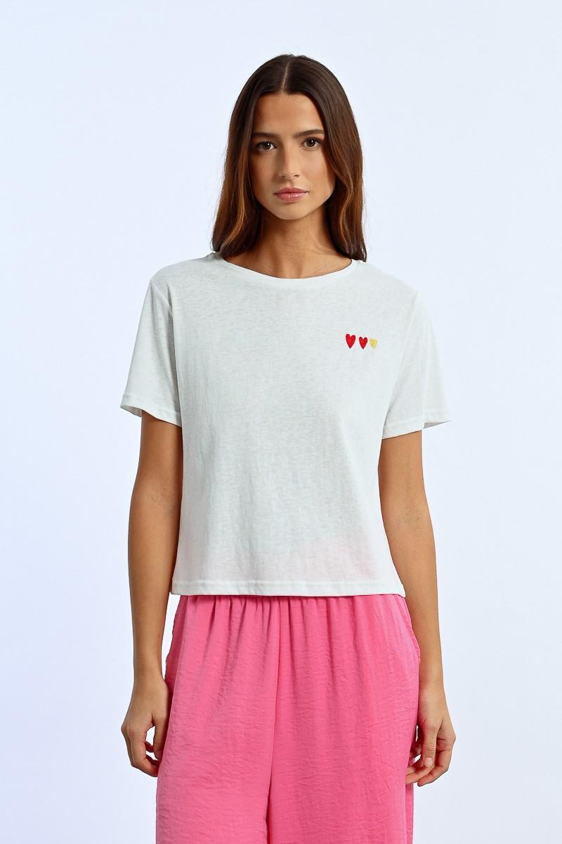 molly bracken T-shirt droit motif cœur
