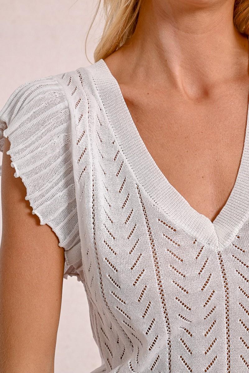 Molly Bracken T-shirt En Maille Ajourée