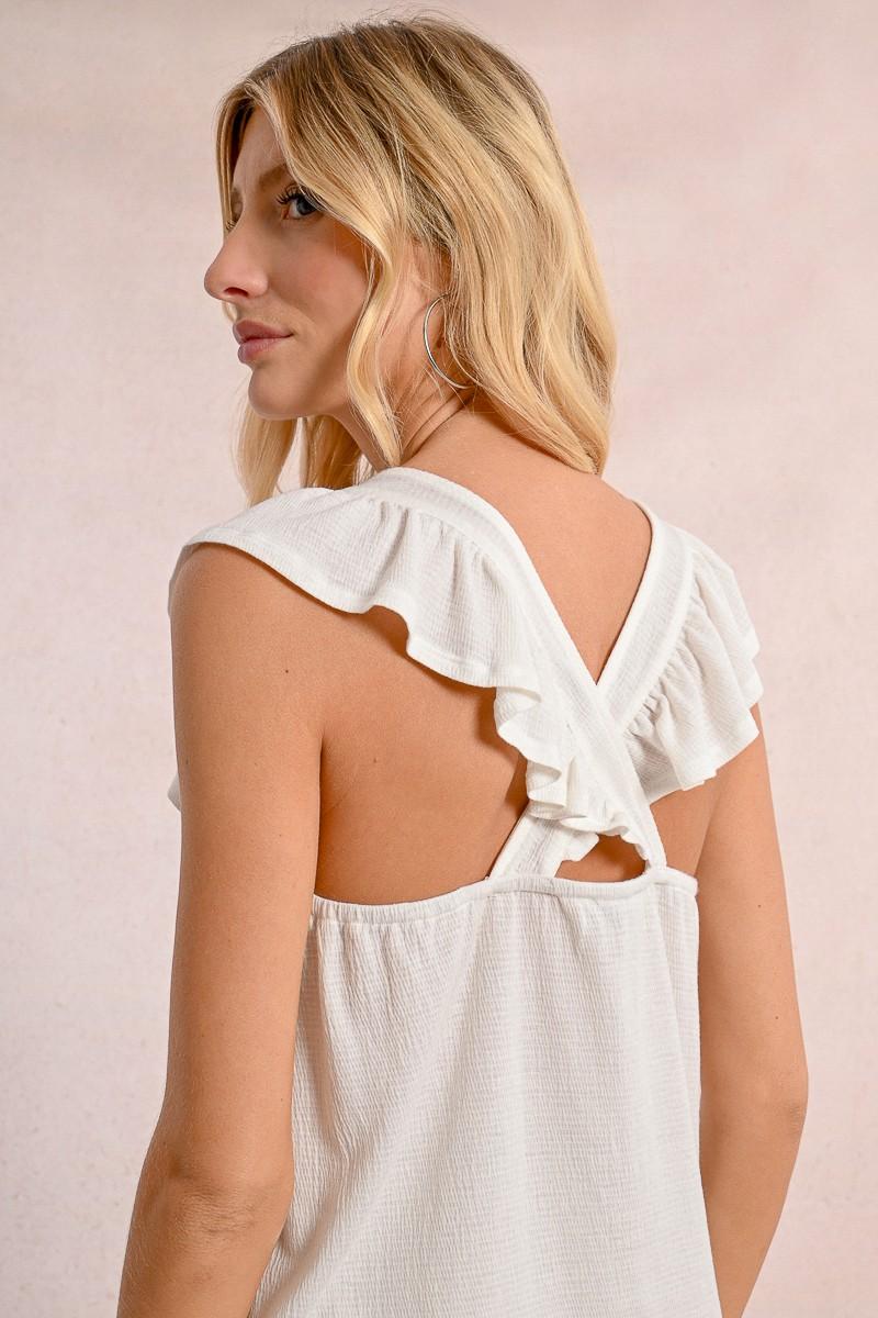 Molly Bracken T-shirt Fluide à Dos Croisé