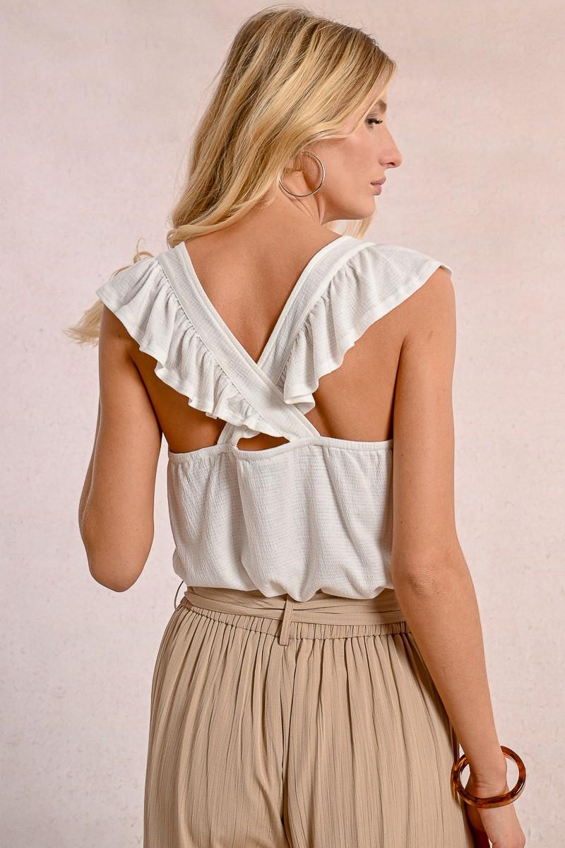 Molly Bracken T-shirt Fluide à Dos Croisé