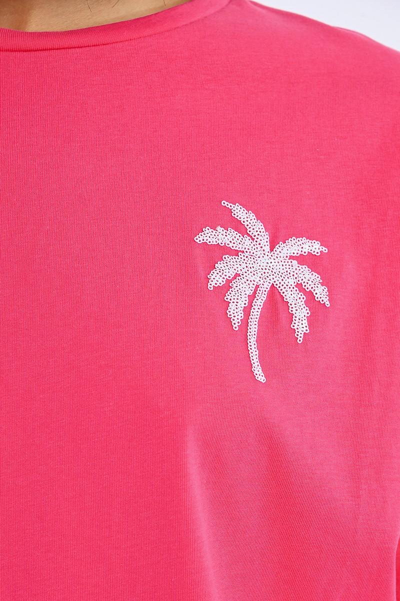 Molly Bracken T-shirt Oversize Motif Palmier