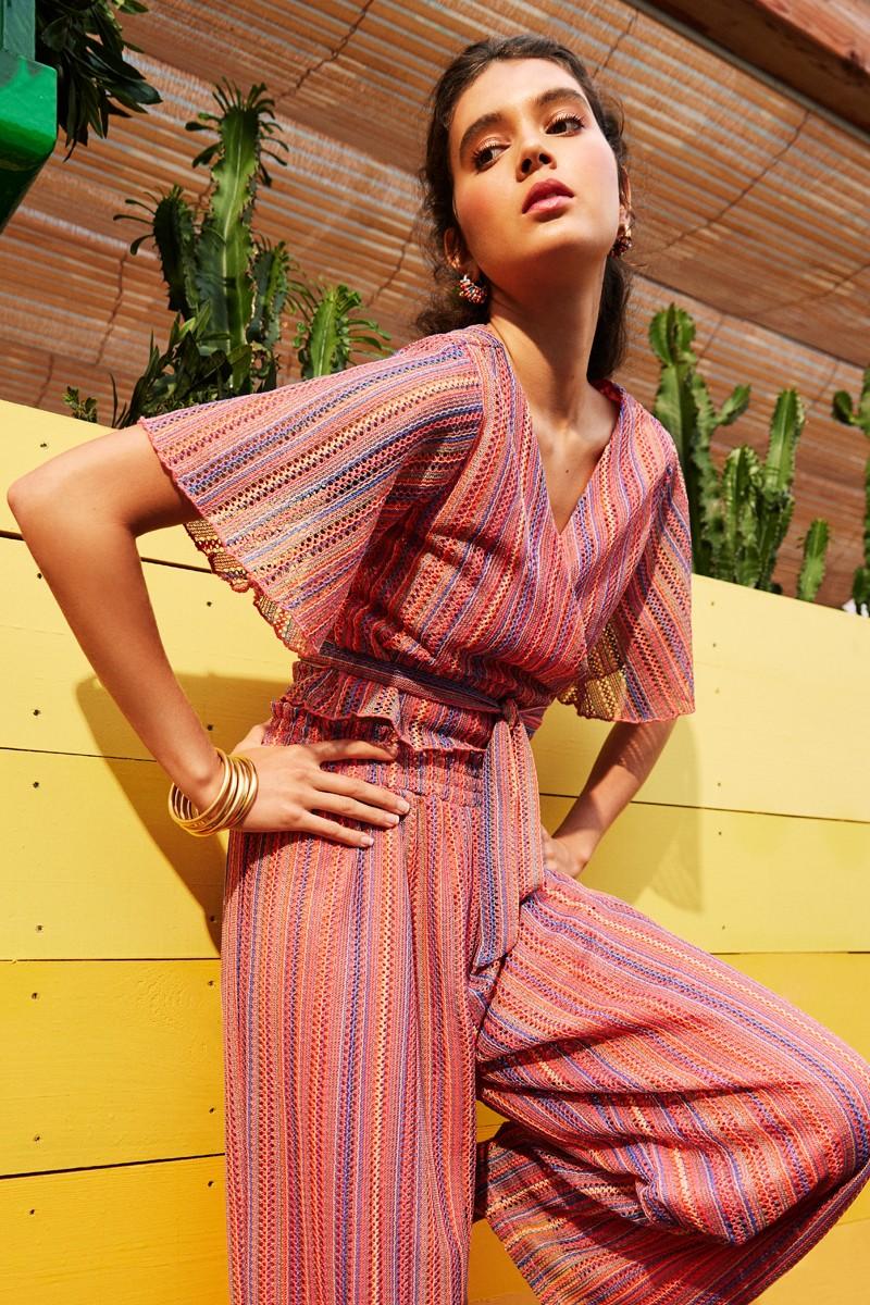 molly bracken Top cache-cœur rayé