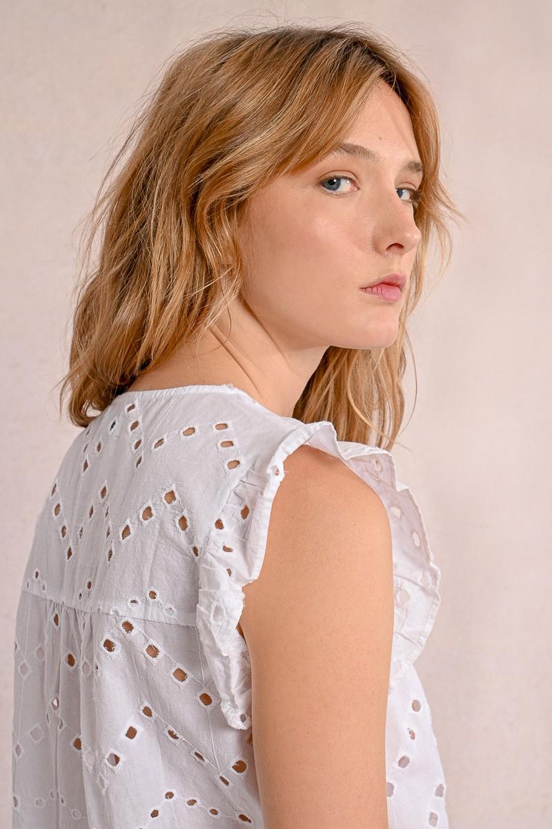 Molly Bracken Top En Broderie Ajourée
