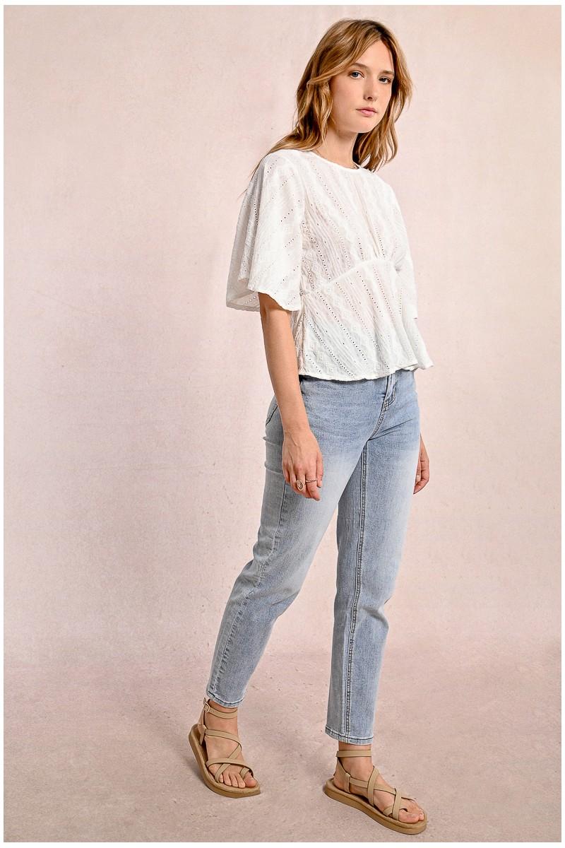 molly bracken Top en broderies anglaises