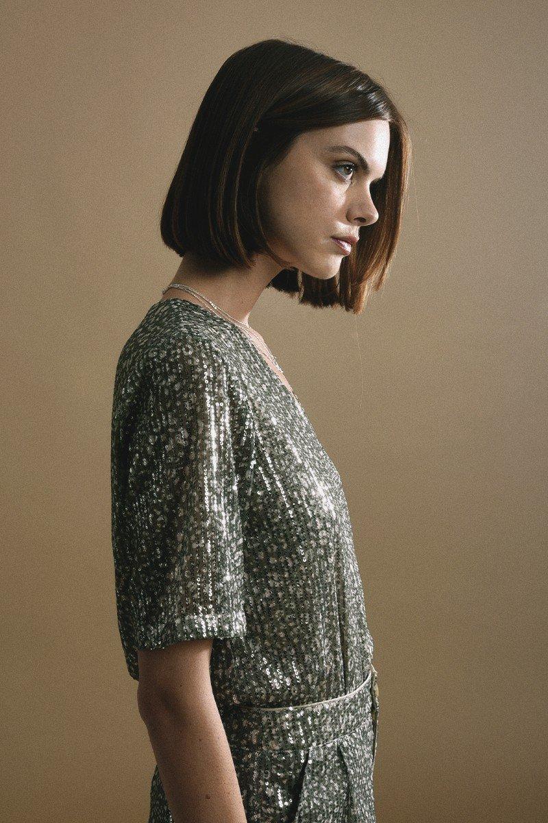 Molly Bracken Top Imprimé Dos Avec Fente