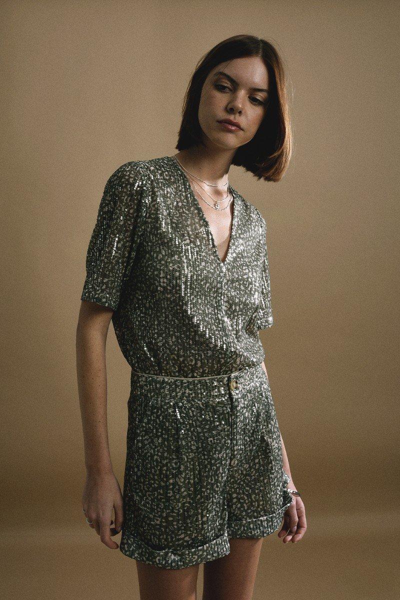 molly bracken Top imprimé dos avec fente