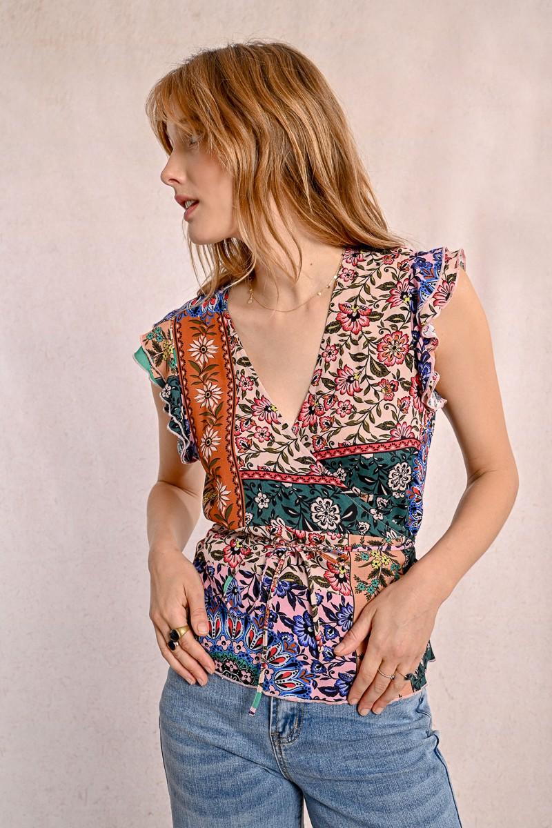 Molly Bracken Top Portefeuille Imprimé Cachemire