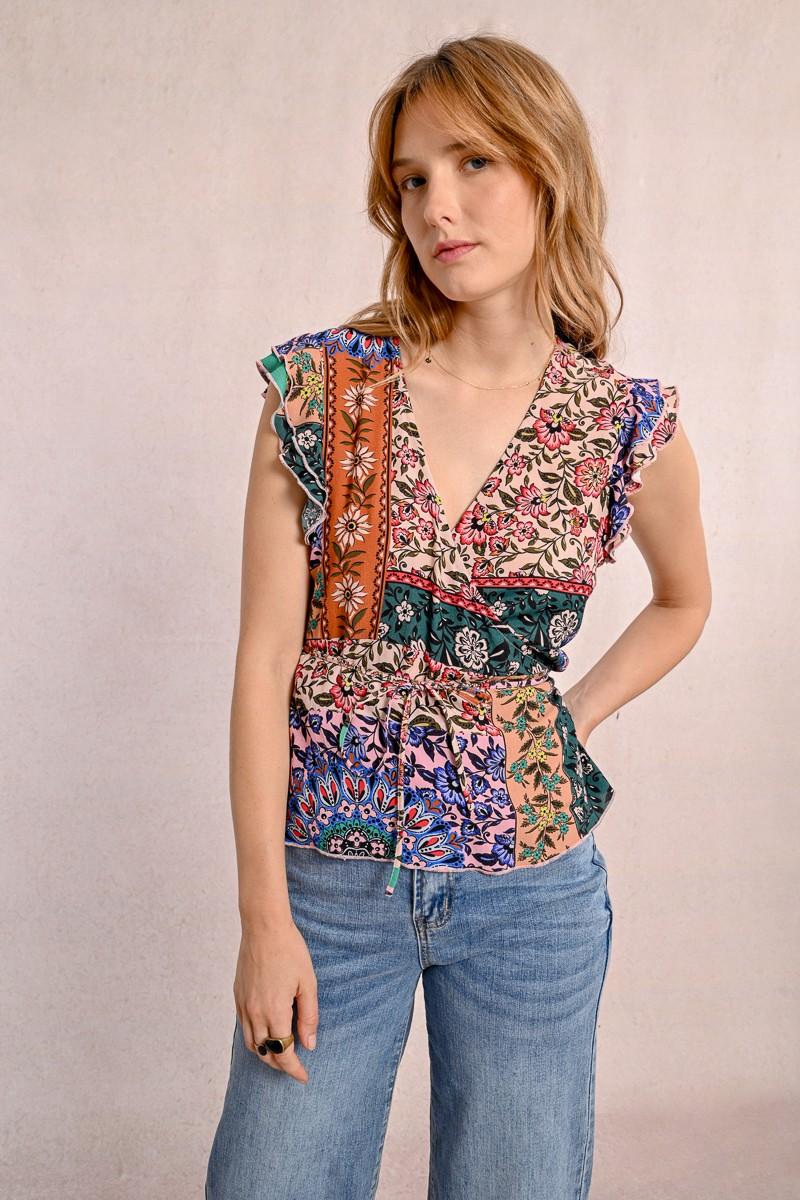 molly bracken Top portefeuille imprimé cachemire