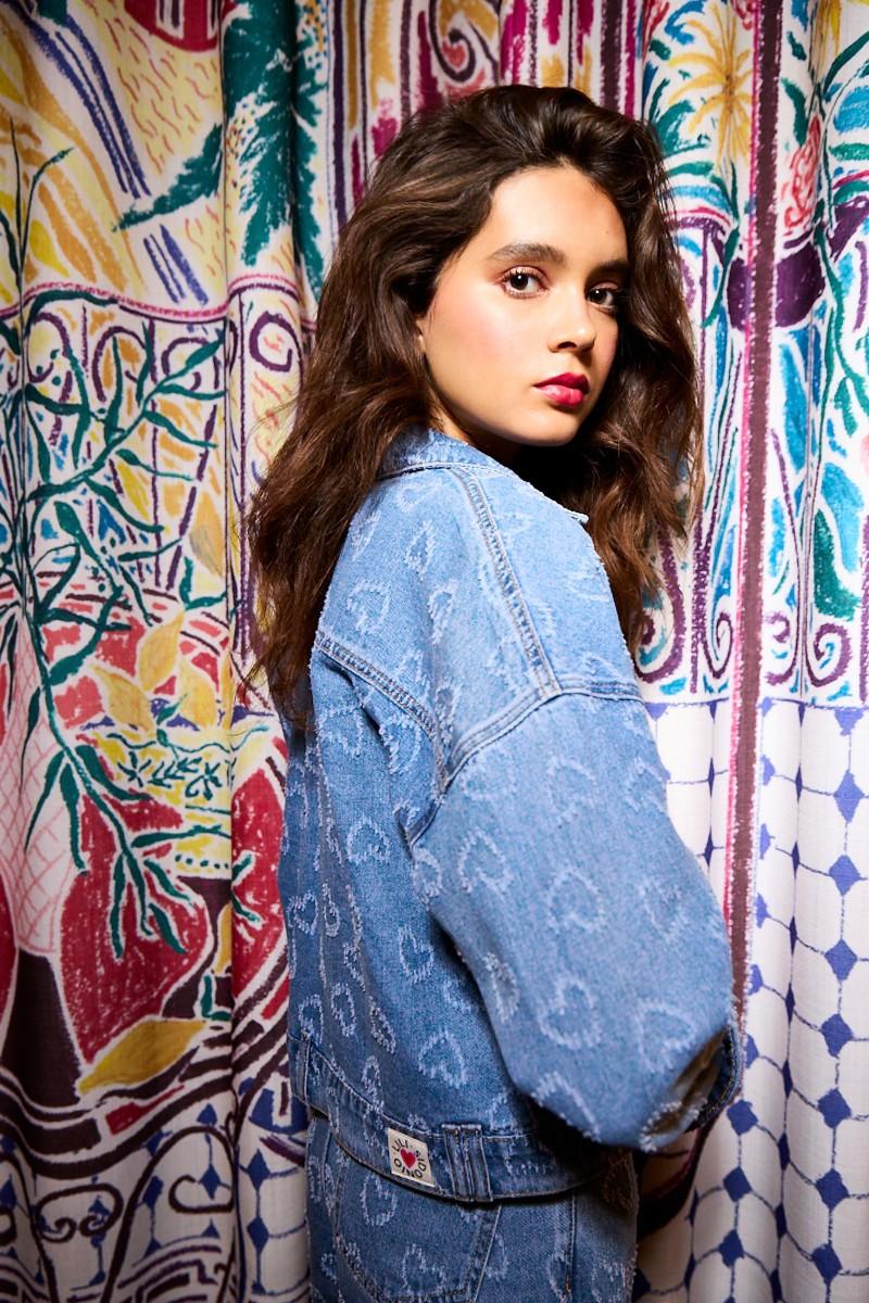 Molly Bracken Veste En Jean à Motif Cœur