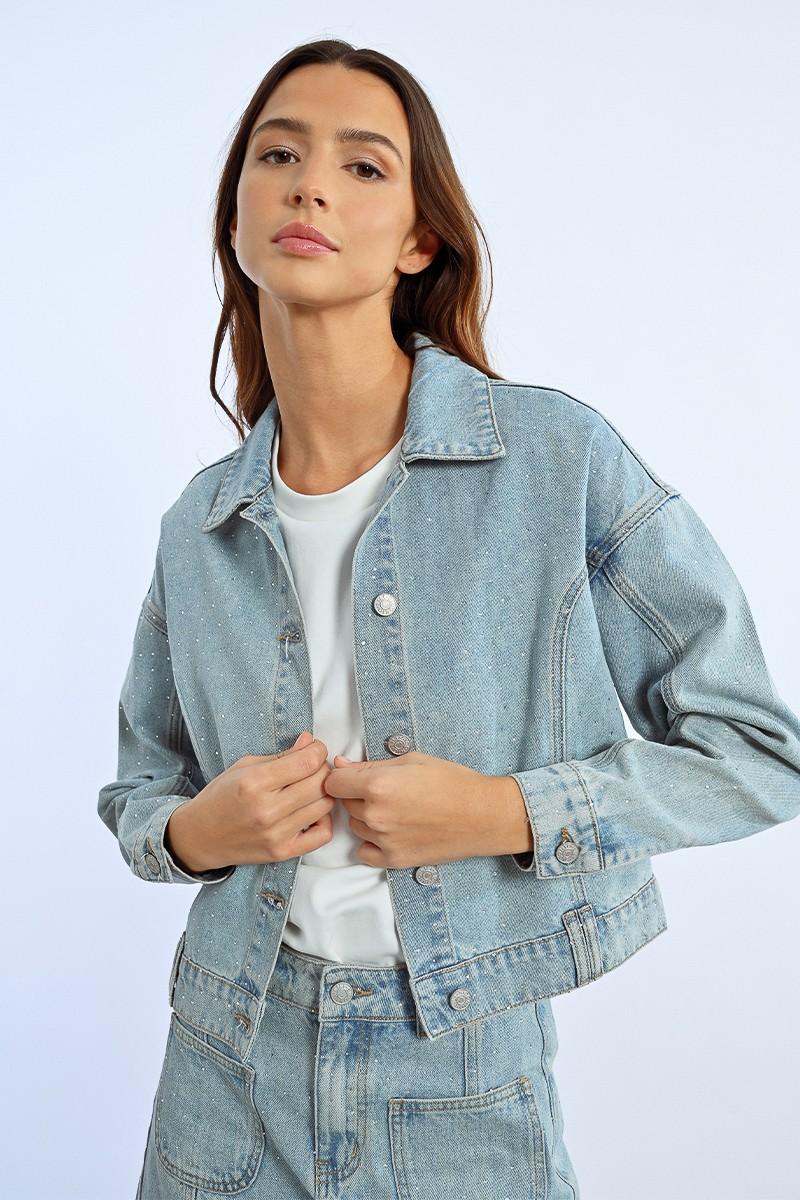 Molly Bracken Veste En Jean Crop
