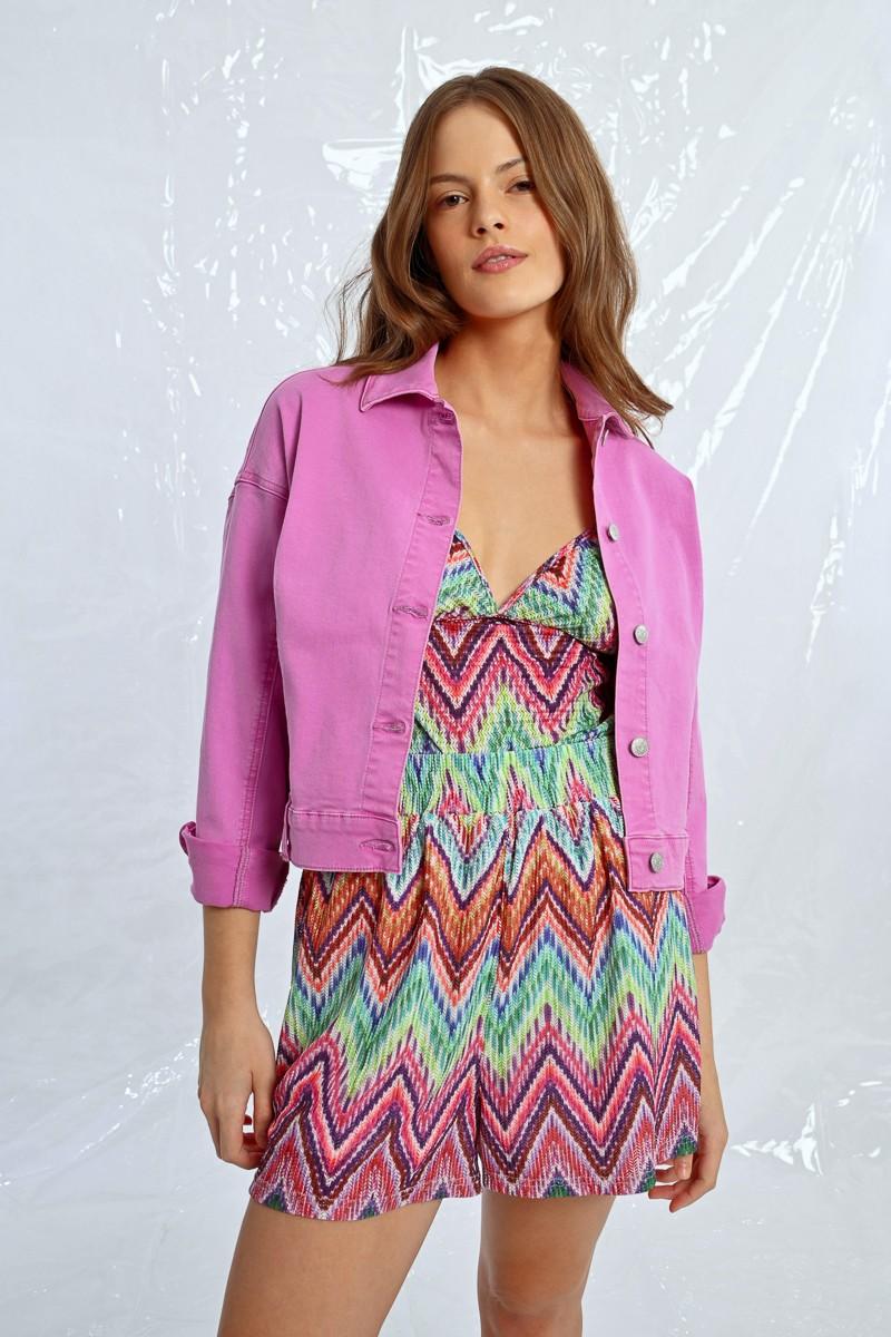 Molly Bracken Veste En Jean Crop