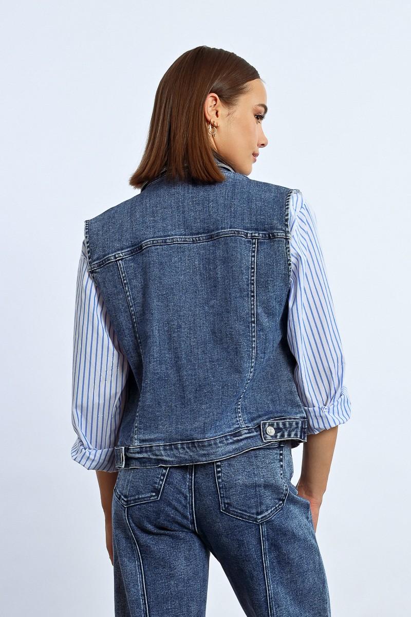 Molly Bracken Veste En Jean Sans Manches