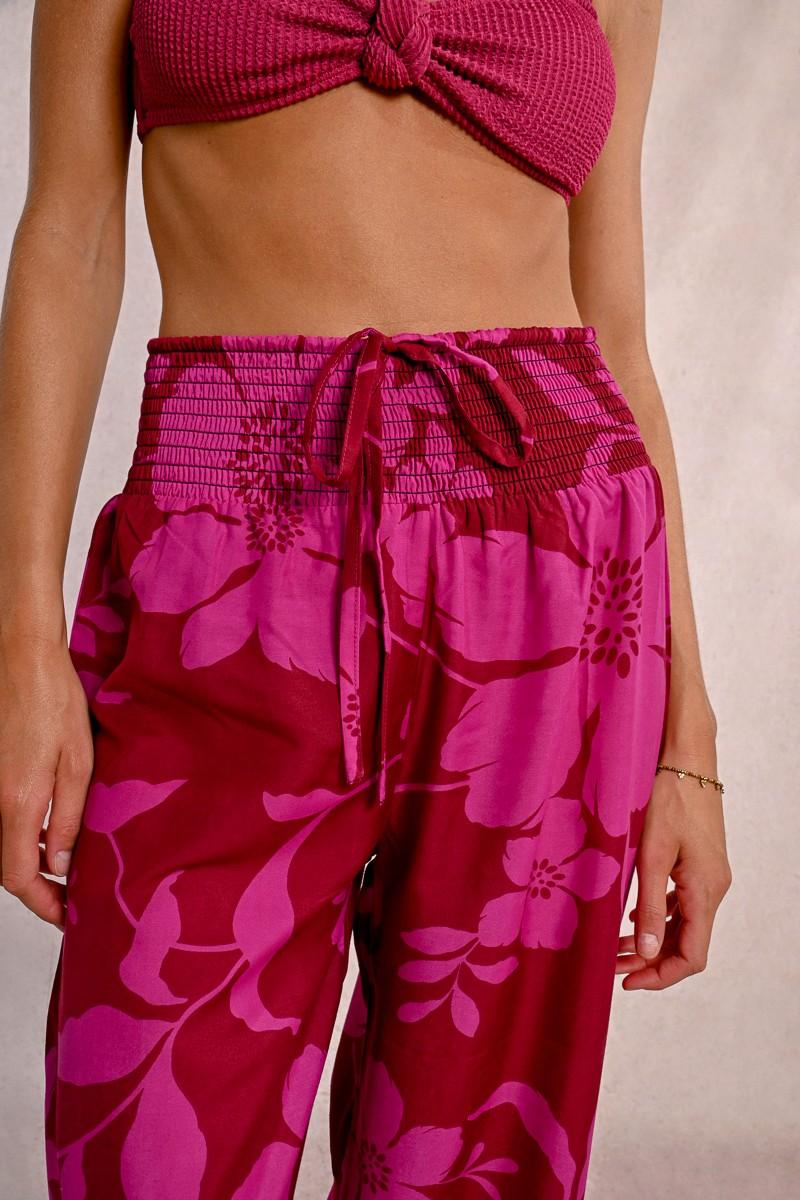 Molly Bracken Pantalon Taille Extra-haute Imprimé Floral