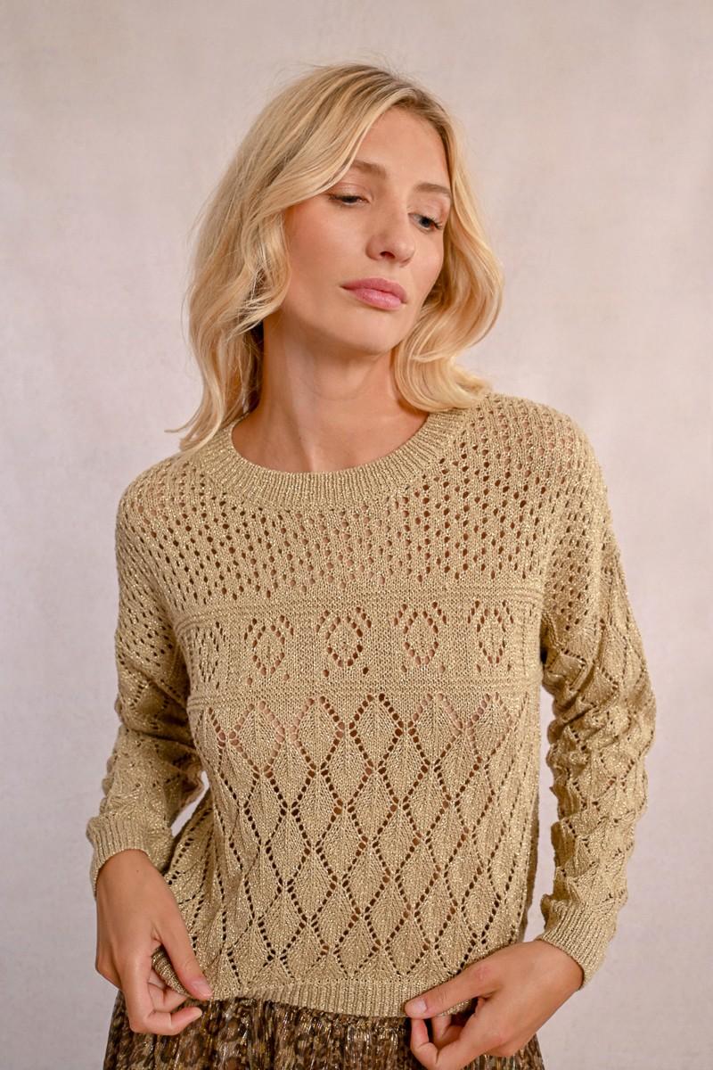 Molly Bracken Pull En Maille Manches Longues En Semi-transparence