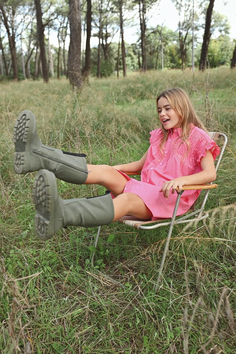 Molly Bracken Robe Chemise Courte à Détails Smockés