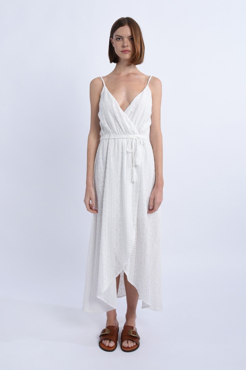 Molly Bracken Robe Longue Portefeuille Buste Croisé