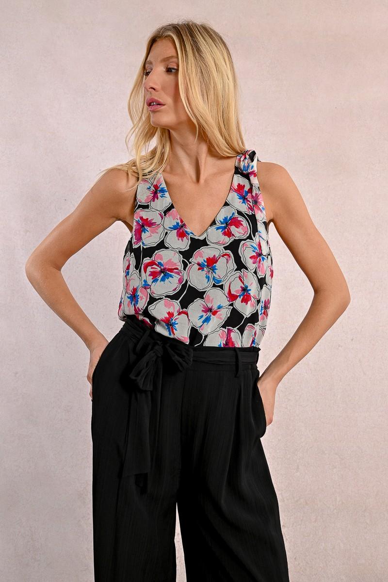 Molly Bracken Top Sans Manches En Semi-transparence à Imprimé