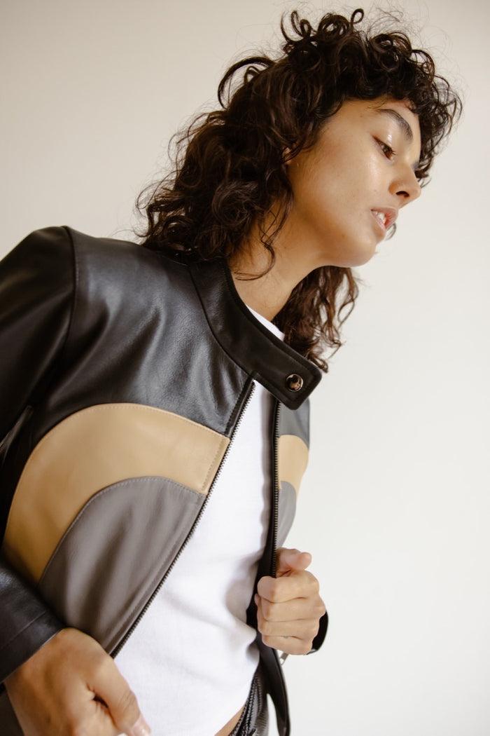 Musier Paris Blouson En Cuir Tricolore Hvar