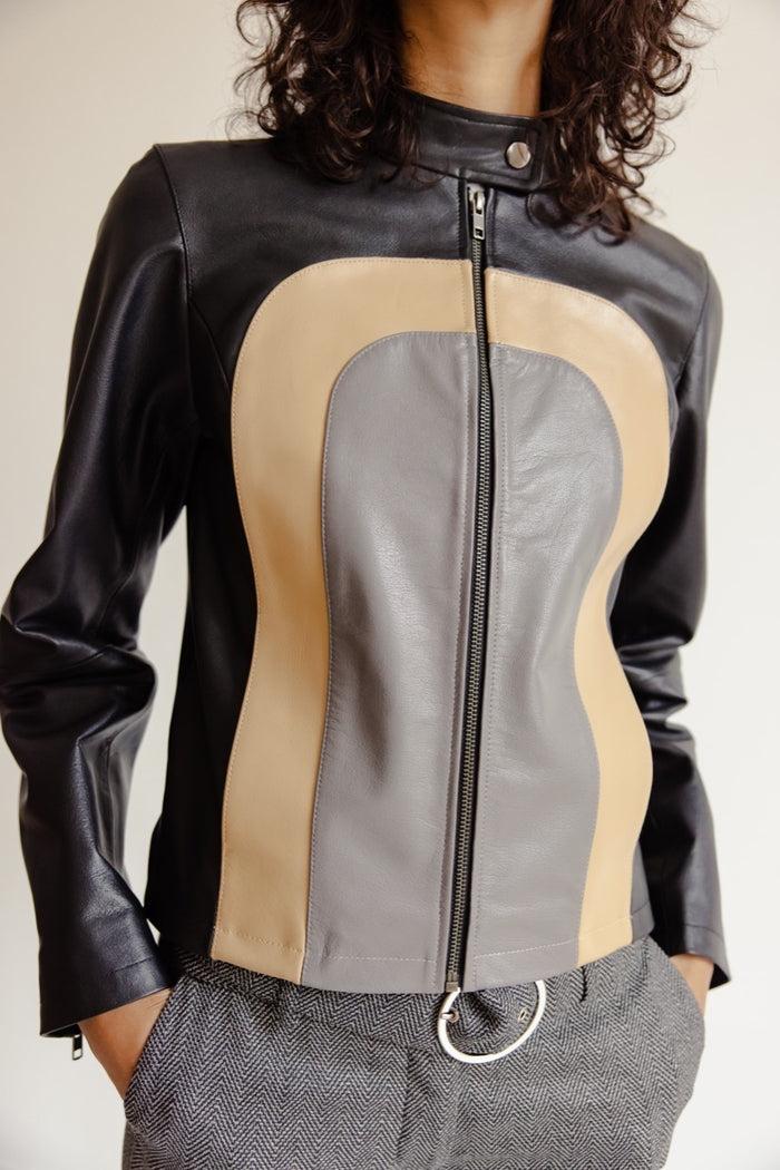 Musier Paris Blouson En Cuir Tricolore Hvar