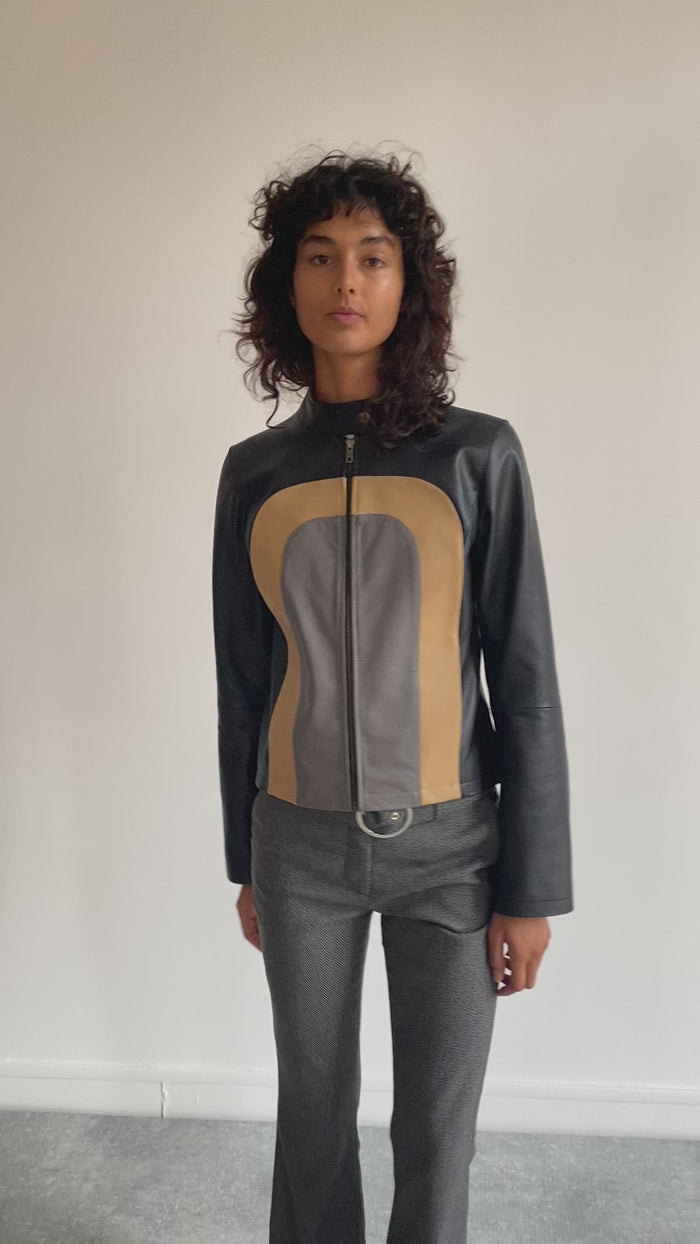 Musier Paris Blouson En Cuir Tricolore Hvar