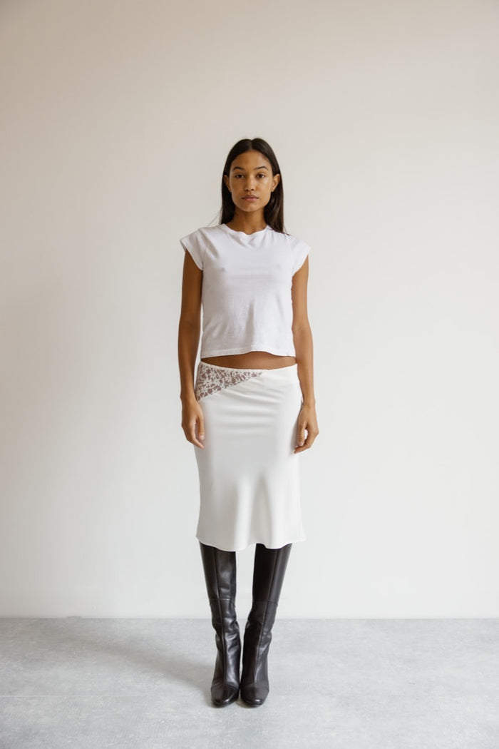 musier paris jupe en satin trimiti