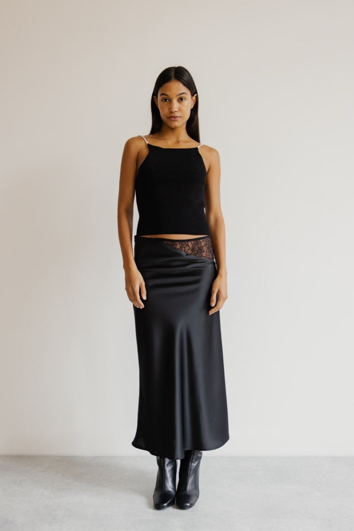 Musier Paris Jupe Midi En Satin Curzola