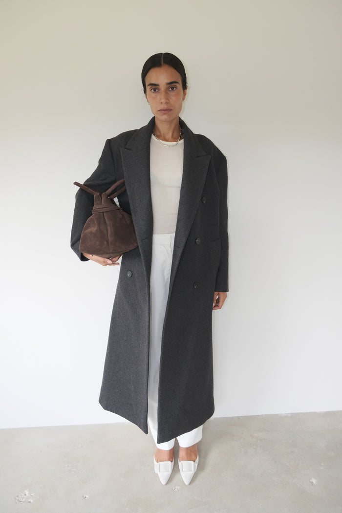 musier paris manteau long gris superflu