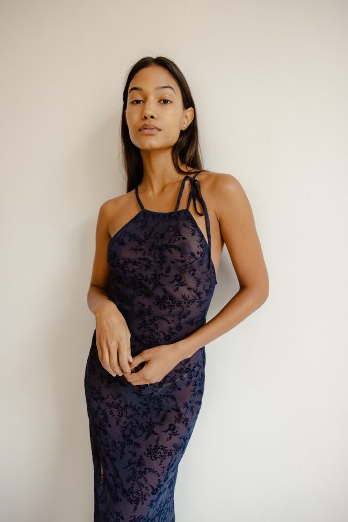 Musier Paris Robe Midi En Dévoré Folegandros