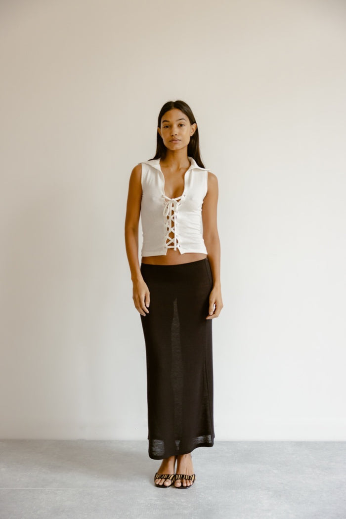 Musier Paris Top Lacé En Jersey Minorque