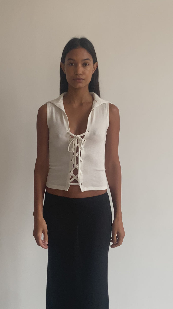 Musier Paris Top Lacé En Jersey Minorque