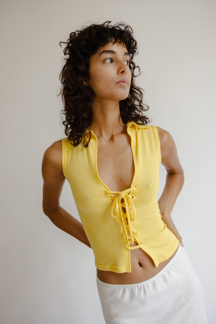 musier paris top lacé en jersey portcros