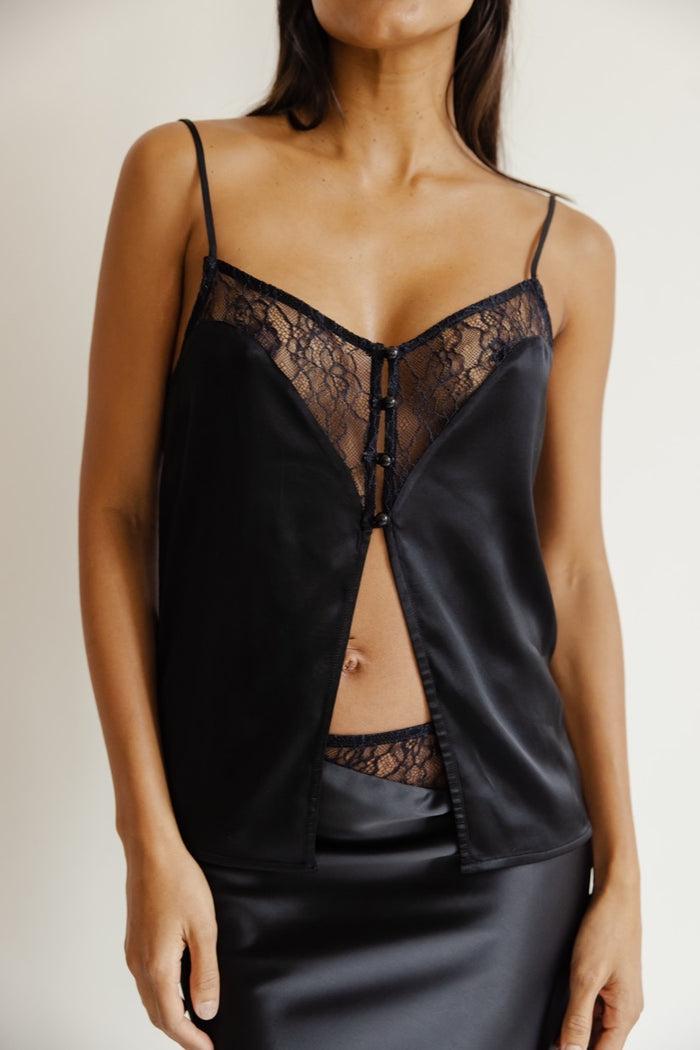 musier paris top lingerie en satin capri