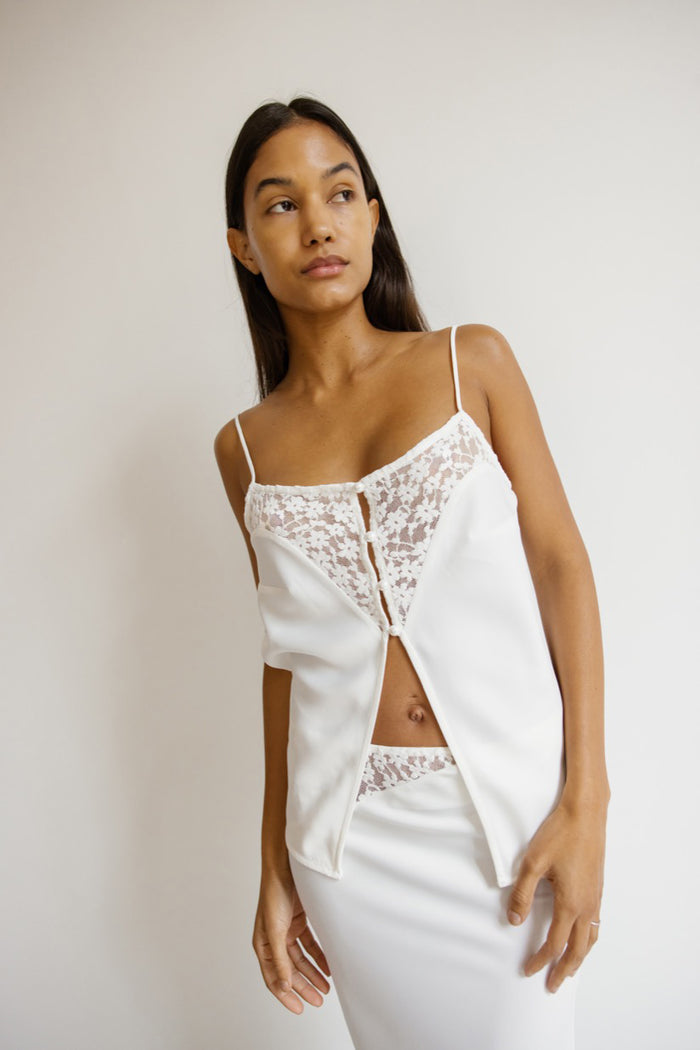 Musier Paris Top Lingerie En Satin Forcina