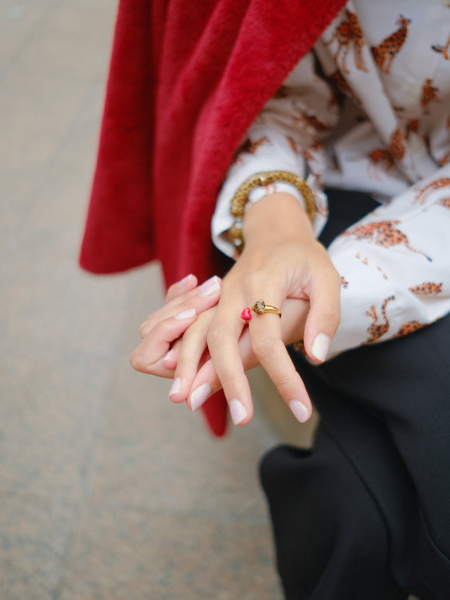 Nach Bijoux Bague FaceToFace Coeur & Guépard - Premier Amour