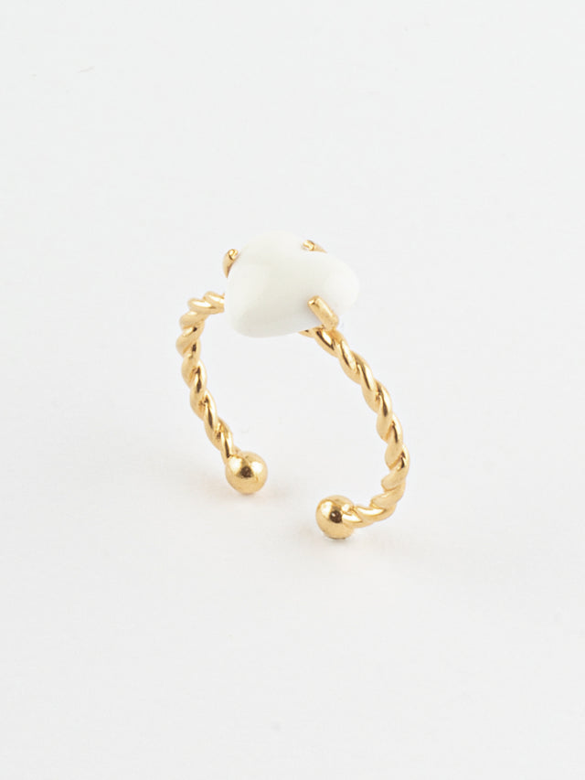 nach bijoux Bague torsadée ajustable coeur - Des mots d'amour