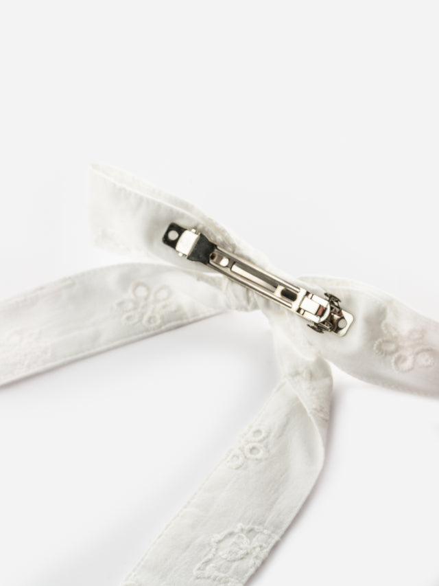 Nach Bijoux Barrette Nœud Upcyclée Broderie Anglaise - Nach X Argile Studio