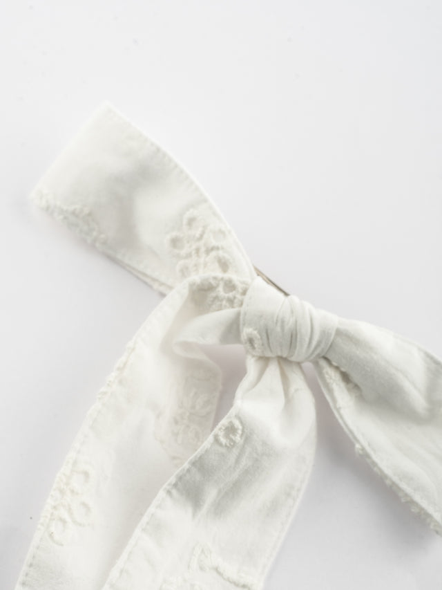 Nach Bijoux Barrette Nœud Upcyclée Broderie Anglaise - Nach X Argile Studio