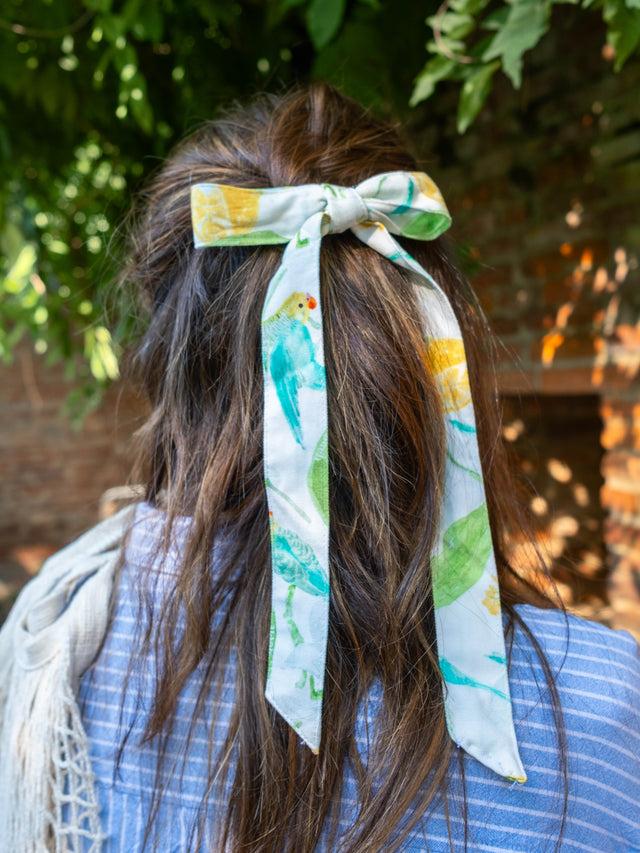 nach bijoux Barrette nœud upcyclée citron - Nach x Argile Studio