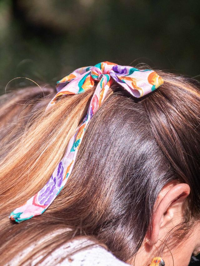 nach bijoux Barrette nœud upcyclée rose - Nach x Argile Studio