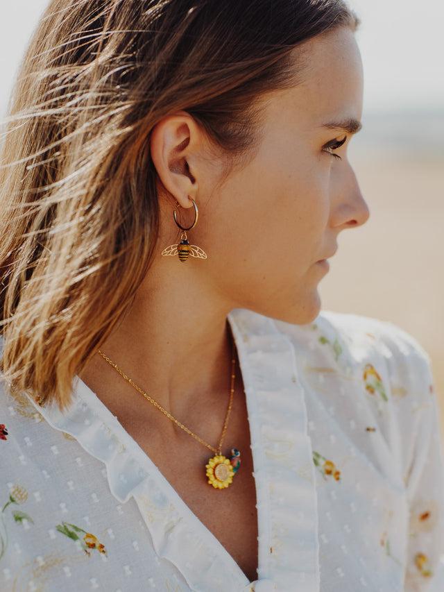 Nach Bijoux Boucles D'oreilles Abeille Ailes Dorées