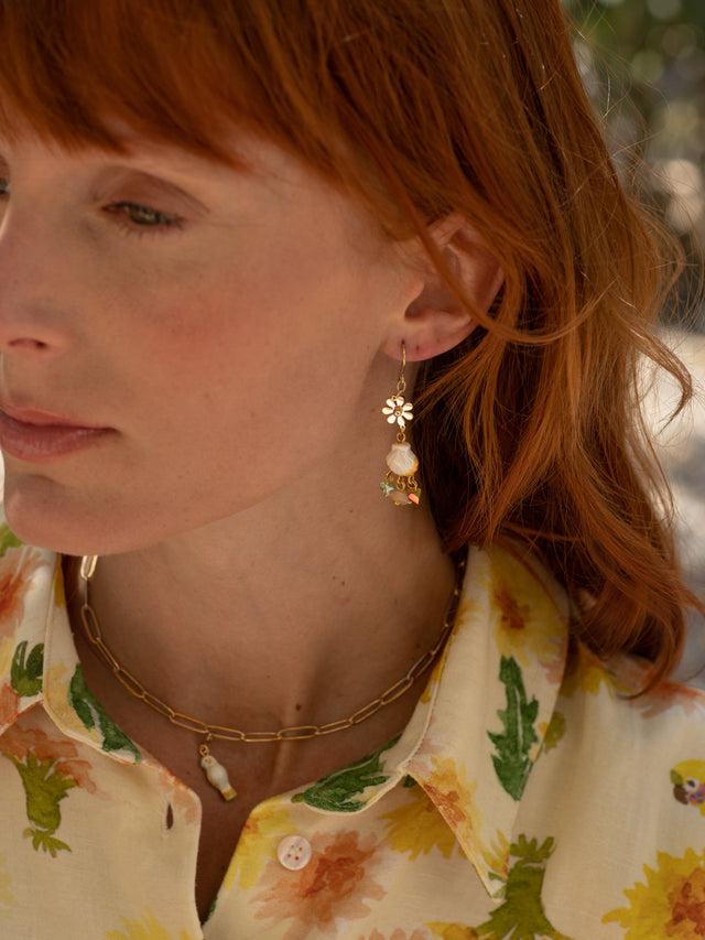 Nach Bijoux Boucles D'oreilles Coquillage & Pampilles