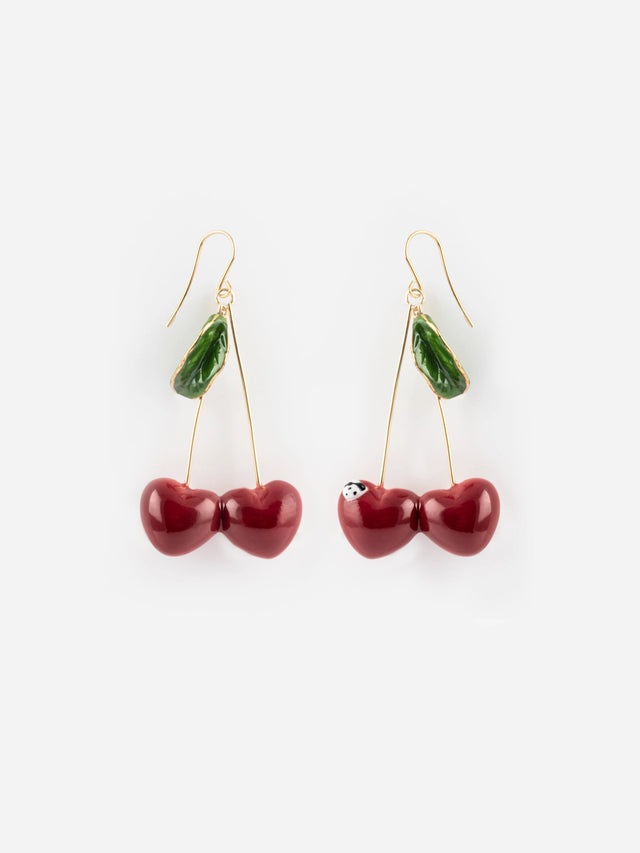 Nach Bijoux Boucles D'oreilles Pendantes Cerises - Chérie Cherry