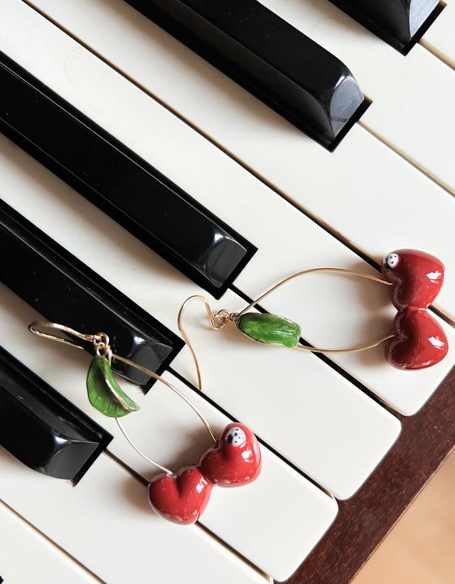 Nach Bijoux Boucles D'oreilles Pendantes Cerises - Chérie Cherry