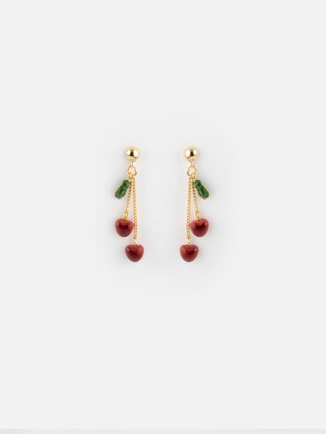 nach bijoux Boucles d'oreilles pendantes chaîne et cerises - Chérie Cherry