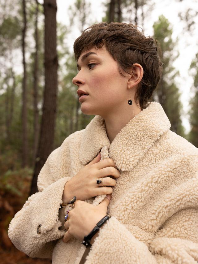 Nach Bijoux Boucles D'oreilles Pendantes Chardon & Chouette