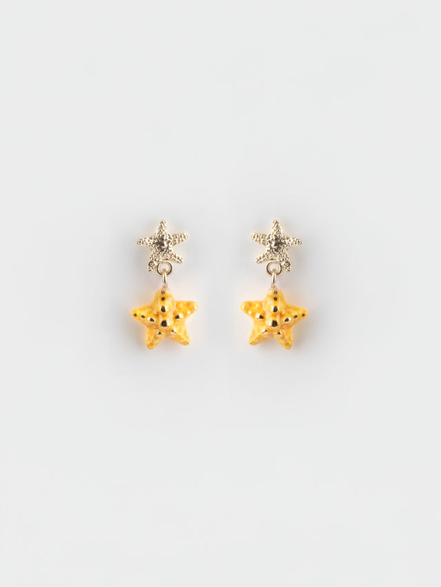Nach Bijoux Boucles D'oreilles Pendantes étoile De Mer Jaune