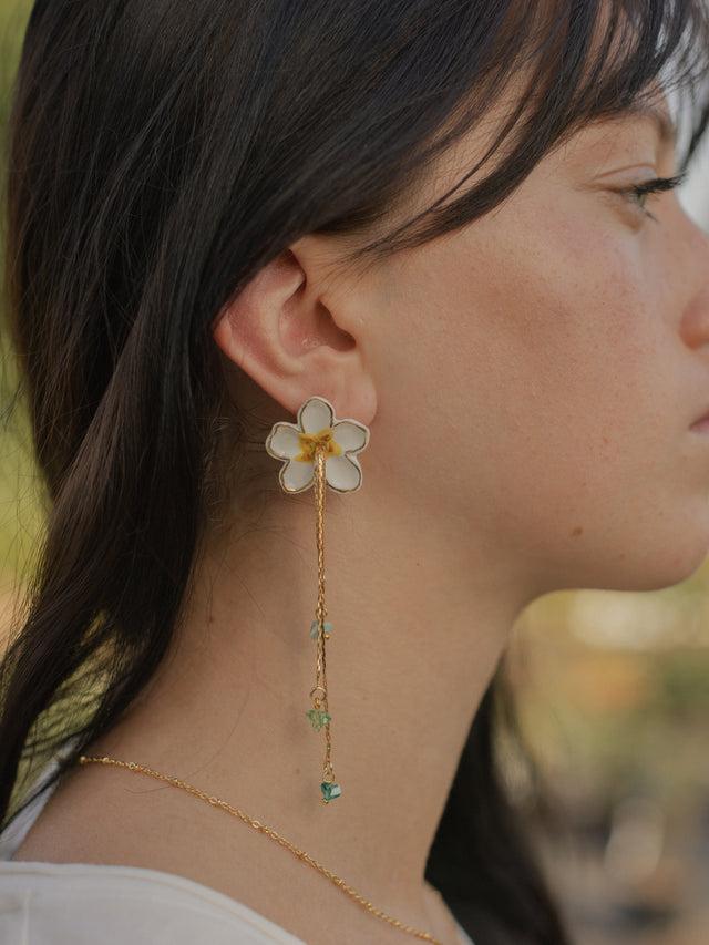 Nach Bijoux Boucles D'oreilles Pendantes Fleur De Poirier