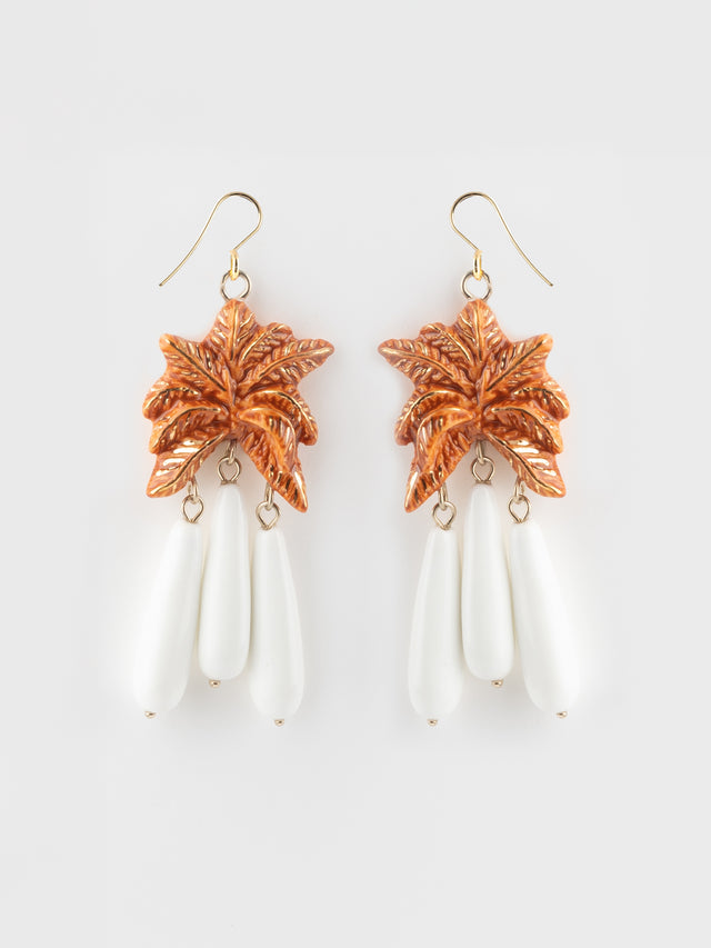 nach bijoux Boucles d'oreilles pendantes palmier terracotta