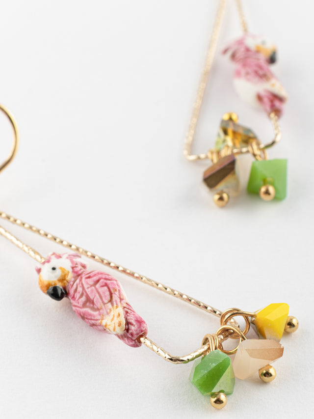 Nach Bijoux Boucles D'oreilles Triangles Cacatoès & Perles